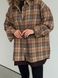 Жіноча сорочка в клітинку коричневого кольору oversize street style RB14 фото
